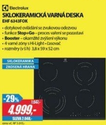 EHF 6343FOK VARNÁ DESKA SKLO. ELECTROLUX