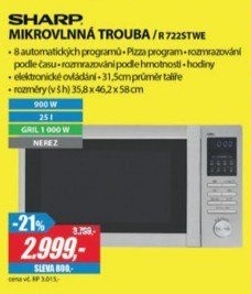 R 722STWE MIKROVLNNÁ TROUBA S GRIL SHARP