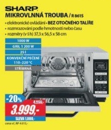 R 861S MIKROVLNNÁ TROUBASHARP