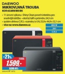 KOR 6S3BW BÍLÁMIKROV. TROUBA DAEWOO