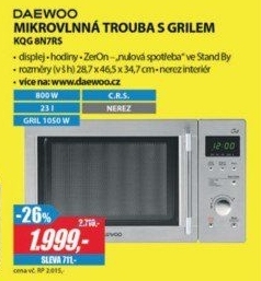 KQG 8N7RS MIKROVLN. T.+GRIL NEREZ DAEWOO