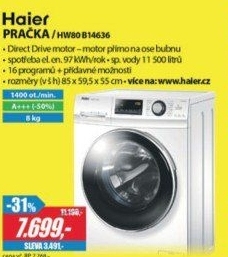 HW80 B14636 DD PRAČKA A+++(-50%)HAIER