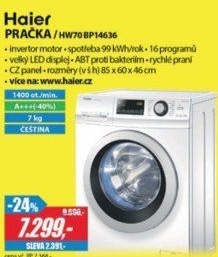 HW70 BP14636 PRAČKA 7KG A+++(-40%) HAIER