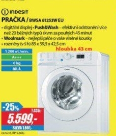 BWSA 61253W EU PRAČKAINDESIT