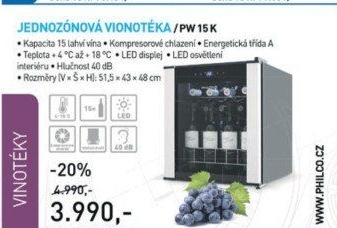 PW 15 K vinotékaPHILCO