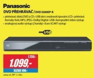 DVD S500EP-K DVD přehrávačPANASONIC