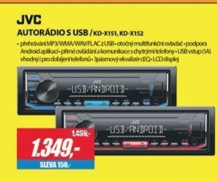 KD-X151 AUTORÁDIO S USB/MP3JVC