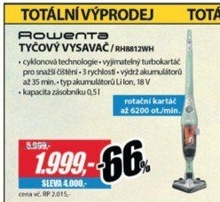 RH8812WH AKU TYČOVÝ VYSVAČROWENTA