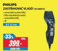 HC3400/15 ZASTŘIHOVAČ VLASŮ PHILIPS