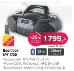 SPT 4700 RADIO S CD/MP3/USB/SD/BT SENCOR