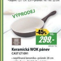 LT1091 KER.WOK 28CM HNĚ/MILK CAST LAMART