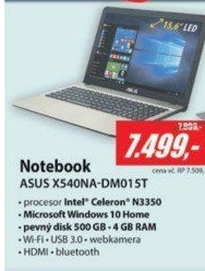 X540NA-DM015T 15,6 3350 4G 500G W10 ASUS