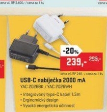 YAC 2026BK Type C Nabíječka 2A YENKEE