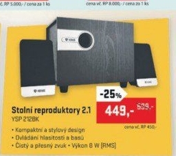 YSP 212BK Reproduktory 2.1 / 8WYENKEE