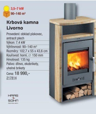 Krbová kamna Livorno Haas + Sohn