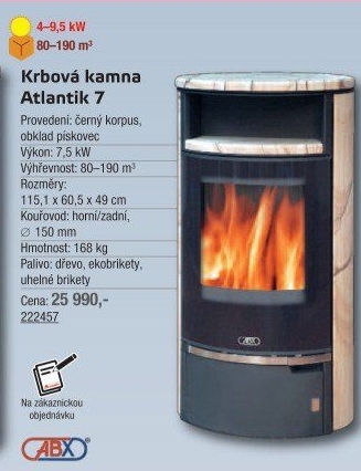 Krbová kamna Atlantik 7 ABX