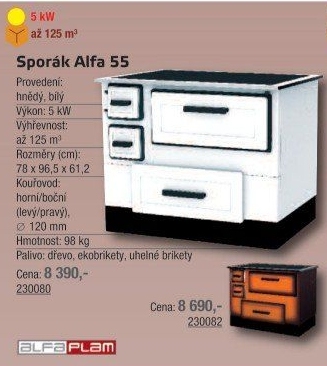 Sporák Alfa 55