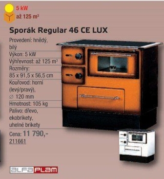 Sporák Regular 46 CE DE LUX
