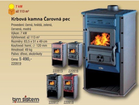 Kamna krbová Čarovná pec Tim Sistem
