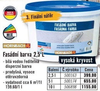 Fasádní barva Hornbach