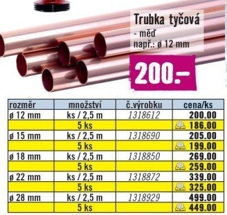 Trubka měděná