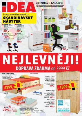 akční leták IDEA nábytek 1.9.2018-14.9.2018