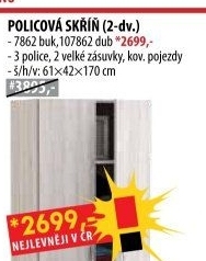 Skříň dvoudveřová 7862 buk