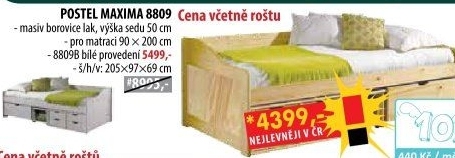Jednolůžko se zásuvkami MAXIMA