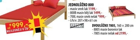 Jednolůžko 800 lakované