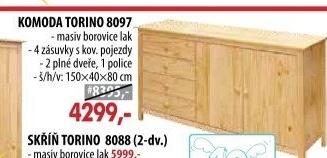 Komoda 2 dveře + 4 zásuvky TORINO