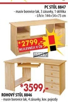 PC stůl 8847 lakovaný