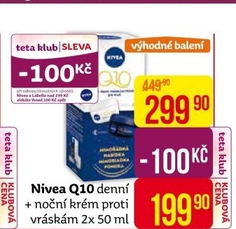 Balení krém denní a noční proti vráskám Q10 Nivea