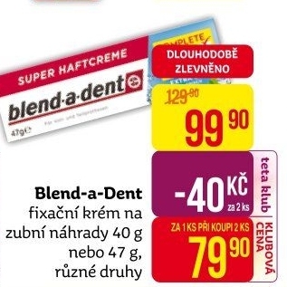 Fixační krém na zubní protézu Blend-a-dent