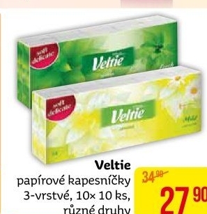 Papírové kapesníčky 3vrstvé Veltie Kleenex