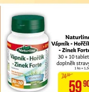 Doplněk stravy Vápník-hořčík-zinek forte Naturline