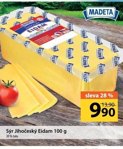 Sýr Eidam Jihočeský 30% Madeta