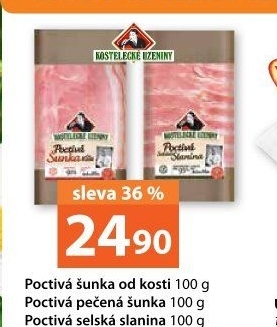Šunka od kosti poctivá nejvyšší jakosti Kostelecké uzeniny