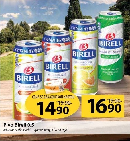 Nealkoholické pivo ochucené Birell
