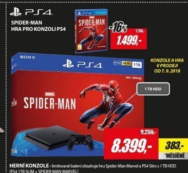 PS4 1TB slim + Spider-Man Marvel