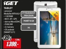 SMART G71 tablet 7 8GB QC 3G An 7.0 IGET