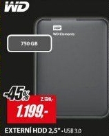 HDD 750GB USB3.0 BK ElementsWD