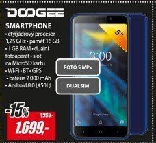 X50L DualSIM 1GB 16GB BlueDOOGEE