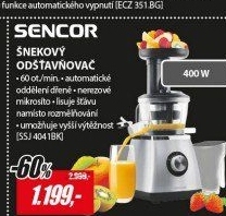 SSJ 4041BK šnekový odšťavňovačSENCOR