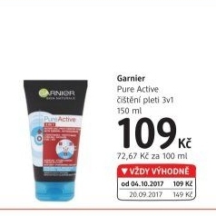 Gel pleťový čistící Pure Active 3v1 Garnier