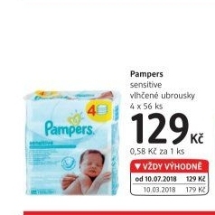 Vlhčené ubrousky dětské Pampers Sensitive