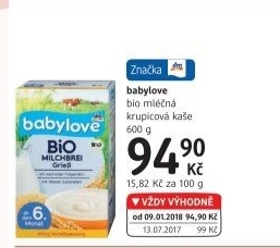 Mléčná kaše bio Babylove