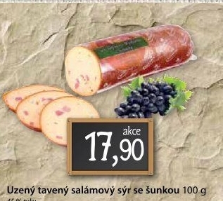 Sýr tavený uzený salámový se šunkou 45%