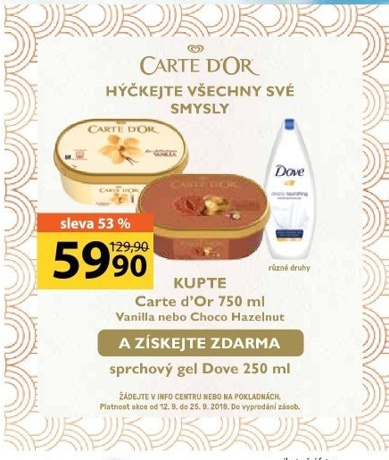 Zmrzlina ve vaničce Carte D'or Algida