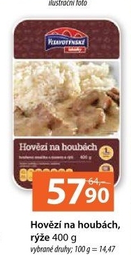 Hovězí na houbách s rýží Vltavotýnské lahůdky