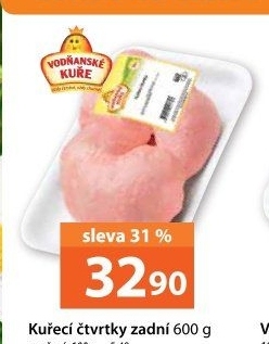 Čtvrtky kuřecí mražené Vodňanské kuře